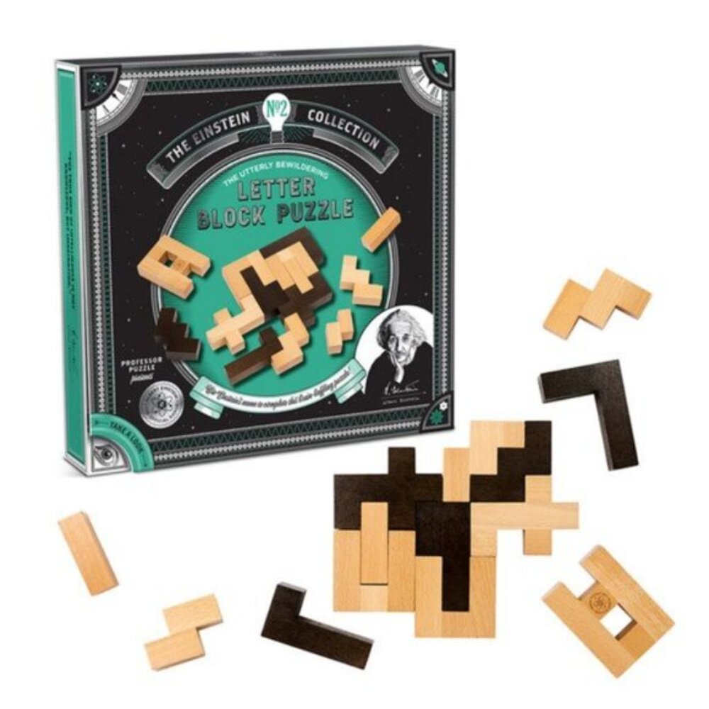 Professor Puzzle Einstein Collection Letter Blocks 3D Brain Teaser 12 Challenges - Picture 4 of 8